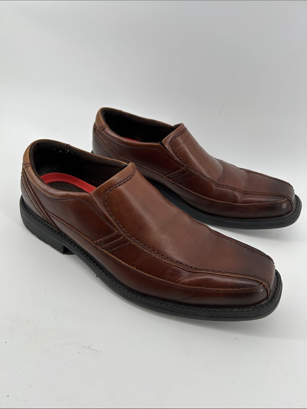 Rockport walkability Lightweight Men's Brown Leather Slip-On Loafers Size 10.5